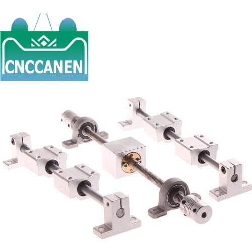 Lead 8mm Lead screw T8 100mm~1200mm Pitch 2mm+ KP08 With Optical Axis 8x100mm~1200mm 16Pcs Set