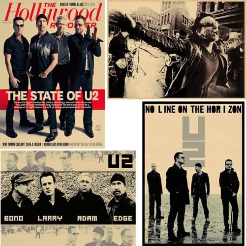 Vintage Poster U2 retro rock poster British Irish Kraft Cafe Restaurant dormitory retro poster 30x21cm