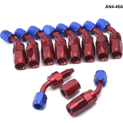 10CPS/LOT 45 Degree High Performance AN4 Hose End Fitting Aluminum oil cooler hose fitting AN4-45A