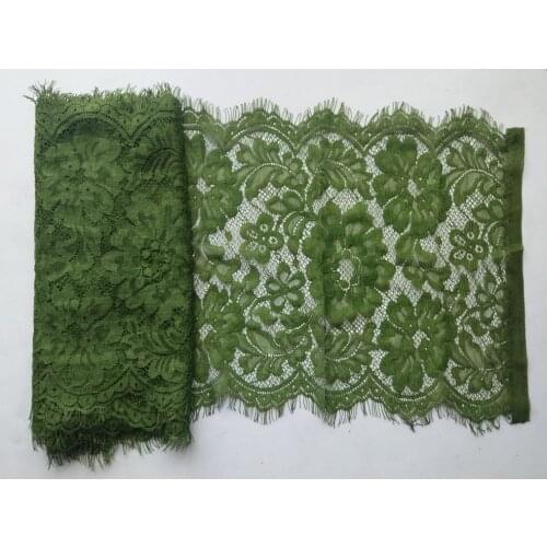 3meters/lot 27cm Wide Polyester Floral Embroidery African lace fabric Eyelash Lace Trim Fabric for Clothing DIY