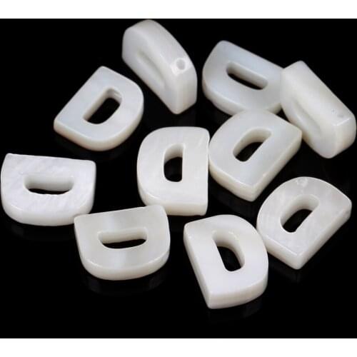 5pcs Natural White Mother Of Pearl Beads Letter Alphabet D Shell Charms Beads for Jewelry Making Diy Bracelet Necklace A-Z