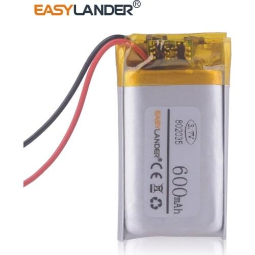 3.7V 600mAh 802035 Lithium Polymer battery for recorder dvr video recorder mio navigator