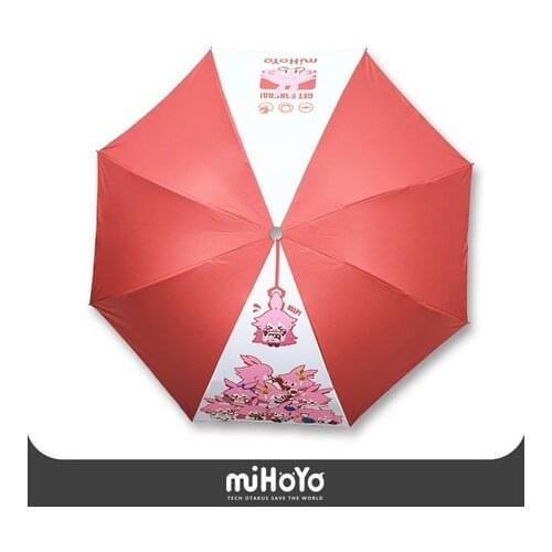 Anime Honkai Impact 3 Yae Sakura Doll Machine Theme Portable Fold Umbrella Parasol Travel Waterproof Umbrella Cosplay Xmas Gift
