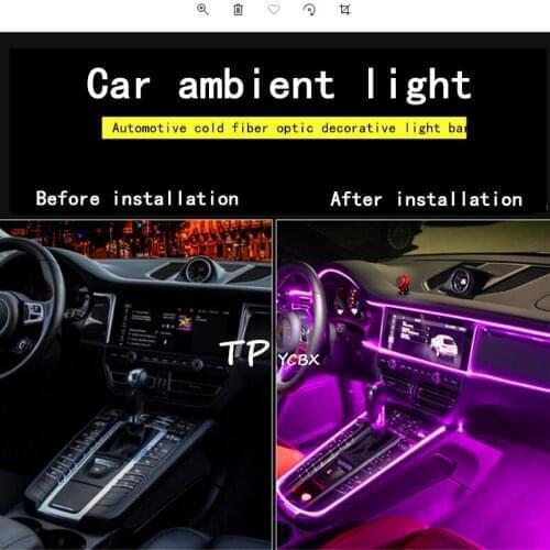 Car EL Neon Strip Light Car Ambient Light Sound Control Light RGB LED Decorative Auto Atmosphere Lamp With 12V Cigarette lighter