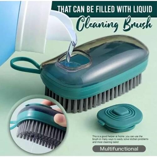 Household hydraulic cleaning brush kitchen washing brush replaceable brush head liquid washing brush kitchen accessories