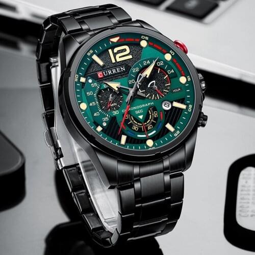 CURREN New Mens Watches Quartz Casual Waterproof All Steel Man Watches Top Brand Luxury WristWatch Men Chronograph Reloj Hombre