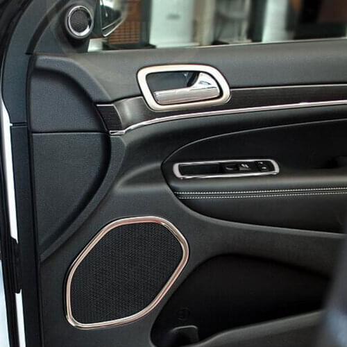 For Jeep Grand Cherokee 2011-2015 Car Door Speaker Cover Trim Sticker Stainless Steel Decorative Molding Car Styling Accessories