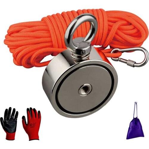 Double Sided 1240BLS Strong Salvage Magnet Neodymium N52 Magnet Powerful Searching Fishing Magnets Magnetic Lifting Imanes