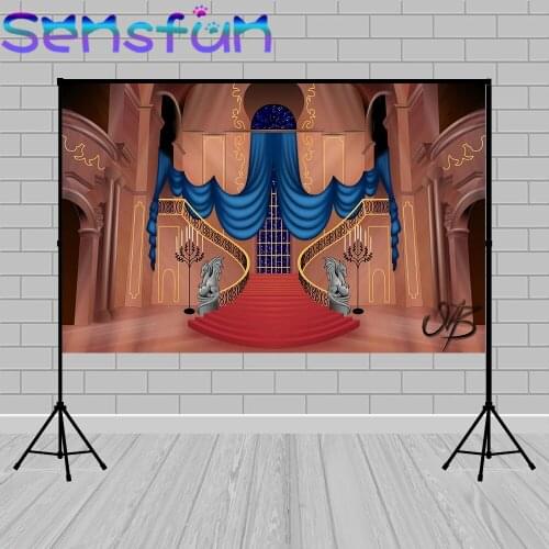 Princess Castle Photo Backdrop Palace Red Carpet theme Banner Decoration Children Birthday Party Backgrounds Photo Studio Custom