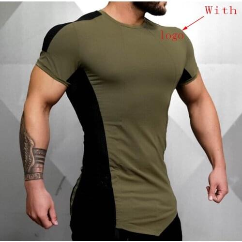 Brand Men Cotton T shirts Fashion Casual Gyms Fitness Workout Short Sleeves Tees Summer New Male Tops Clothing