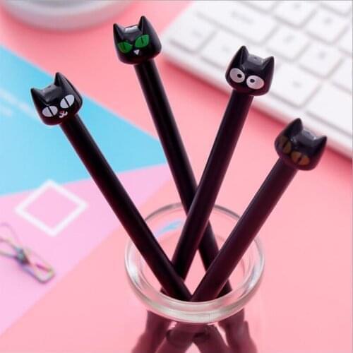 12pcs/lot Sweet cute Black Cat design gel pen /stationery office school supplies papelaria G034
