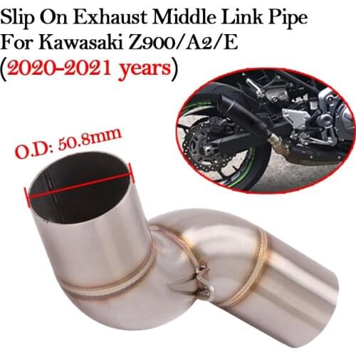 Motorcycle Exhaust Escape Tube Muffler 51mm Slip-on Middle Connecting Link Pipe System Modified For Kawasaki Z900/E/A2 2020 2021