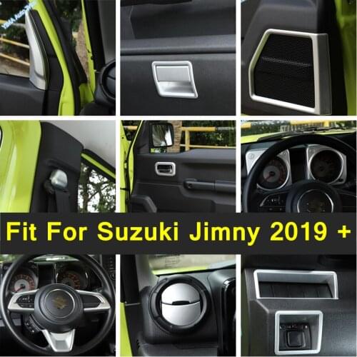 Interior For Suzuki Jimny 2019 2020 Water Cup Holder Panel / Steering Wheel / Gear Shift / Seat Adjust Button Cover Kit Trim ABS