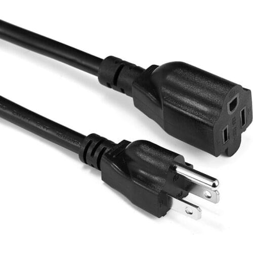 Projector TV NEMA 5-15P to 5-15R Power Cable US 3ft 6ft 3m 16 Gauge USA AC Power Extension Cord For PSU LG PC Computer Monitor
