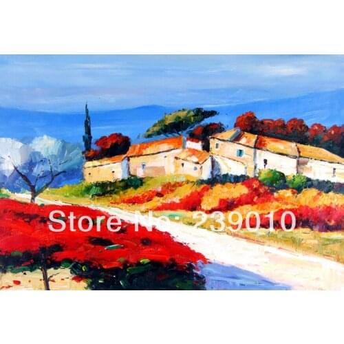 Greek landscape oil painting printed on canvas Mediterranean style Adornment picture on the wall E-203