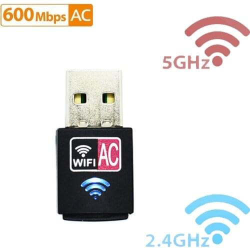 Mini USB WiFi Adapter 600Mbps wi fi Antenna PC Network Card Dual Band 2.4+5Ghz usb Lan Ethernet Receiver 802.11ac Wi-fi