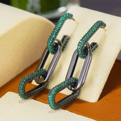 Missvikki Trendy 6 Colors Cool Punk Long Link Chain Drop Earrings for Women Girl Party Show Jewelry Luxury Noble eye-catching