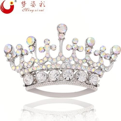 MZC New Designer Small Exquisite Crown Silver Plated Brooch Cheap Brooches for Women Male Safety Collar Broach Bijoux Femme