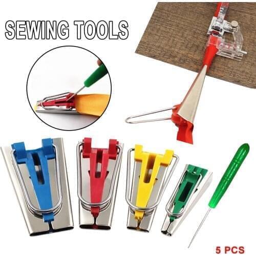 4 Size/set 6/12/18/25mm Fabric Bias Tape Maker Folder Kit DIY Sewing Quilting Binding Tool Bias Tape Maker Machine