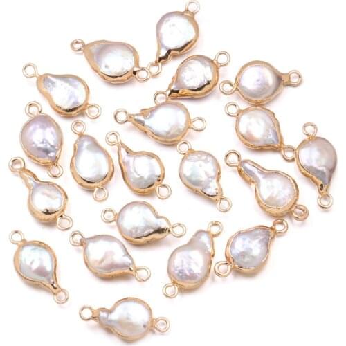 High Quality Natural Freshwater Pearl 9x18-10x20mm Irregular Pearl Connector Suitable For DIY Gift Jewelry Decoration