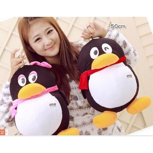 About 50cm loves penguin plush toy a pair cute QQ penguin doll gift w5355