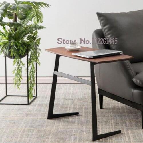 Simple Iron Small Tea Table Movable Solid Wood Sofa Corner Table Nordic Side Table Mini Small Desk