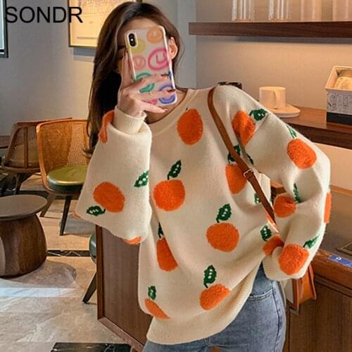 Pullover WomenS Sweater 2020 Autumn Winter Loose Casual Soft Girl Student Mohair Sweaters Japanese Vintage Pulls Femme Sweater