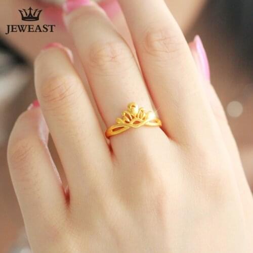 QAZB 24K Pure Gold Ring Real AU 999 Solid Gold Rings Good Beautiful Crown Upscale Trendy Classic Fine Jewelry Hot Sell New 2020