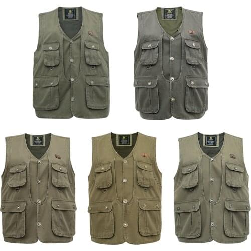 Fishing Vest Men Gilet Waistcoat Pockets Vest for Fishing Hunting Hiking Sleeveless Jacket