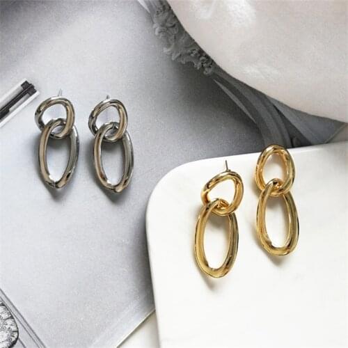 New metal Brinco geometrical irregular women earrings girl Womens perforation delicate earrings Suitable for ladies PROM