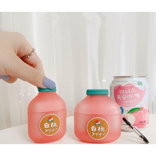 Instagram Stlye Juice Bottle Silicone Earphone Protective Case for Airpods 1 2 Pro/3 Bluetooth Wireless Headphone Case Cover