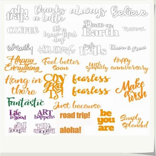 Mixed Common Phrases DIY Cutting Dies Card Album Making Scrapbooking Template Stencil Embossing Craft New Dies For 2019