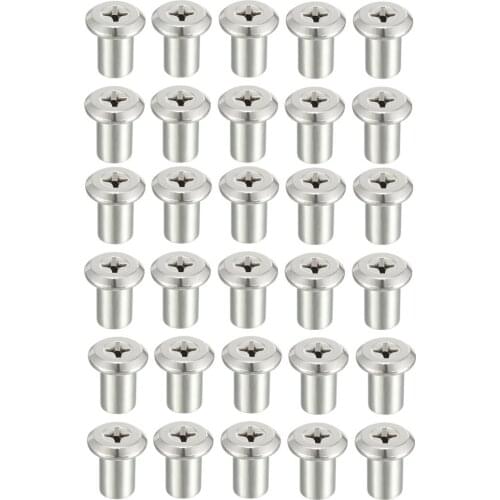 Uxcell M6x12mm Rivet Phillips Head Insert Nut Screw Post Nickel Plated Iron 30pcs