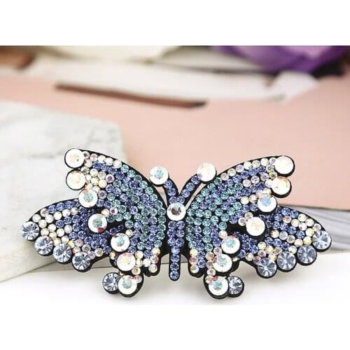 Korean Girl Duckbill Hair Clips Antique Rhinestone Butterfly Hairpin for Girl Women Fashion Full Diamond Hair Accessories