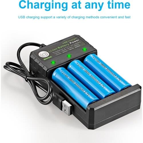 3.7V 18650 Charger Li-ion Battery USB Independent Charging For 18350 16340 14500 26650 Battery Charging Station Stand