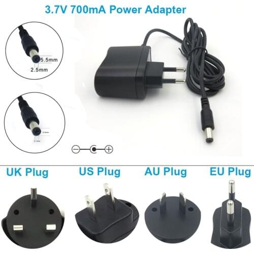 1PCS AC 100V-240V DC 3.7V 700mA Charger Adapter Power Supply US/EU/UK/AU Plug DC 5.5*2.1-2.5mm for Router Fast Shipping