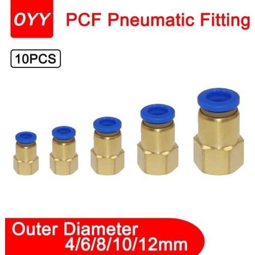10Pcs PCF Hose Connection Air Fitting 4-12Mm Male Thread Bsp 1/4 " 1/2" 1/8 "3/8" Nipple Brass Quick Coupling Pneumatic Fittings