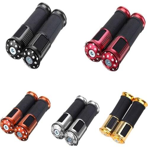 2PCS CNC Motorcycle Grips Handlebar 7/8" 22mm Aluminum Rubber Gel Hand Grips ATV for Honda Yamaha Suzuki