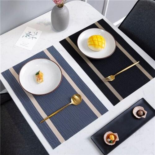 30x45cm Waterproof Striped Placemat Oil anti-skid Insulation Table Decoration Mat for Kitchen Living Room New Year Home Decor