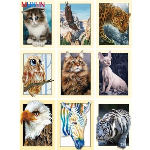 MUXUN Diamond Painting Tiger Diamond Mosaic Picture Animals News 5D Crystal Diamond Embroidery Diamond Art Home Decoration Gift