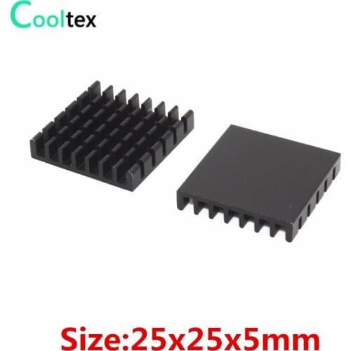 10pcs/lot 25x25x5mm Aluminum Heatsink for Chip RAM IC LED heat sink radiator COOLER cooling