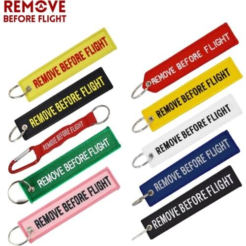 3 PCS/LOT Remove Before Flight Motorcycle Car Keychain Newest Embroidery OEM Key Chain Key Holder Key Fob For Aviation Gifts