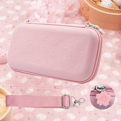 For Switch Storage Bag TPU Protective Cover Shell Portable Carrying Sakura-Pink Game Case For Nintendo Switch Accessory