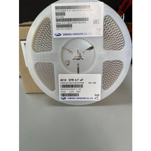 CS2012X7R475K250NRE 2012 X7R 4.7UF 25V SMD capacitor 0805 4.7uF(475) ±10% 25V X7R Professional component supplier, contact me fo