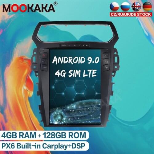 Android 9.0 128GB Tesla Style Car GPS Navigation Radio For Ford Explorer 2011-2019 Audio Auto Stereo Multimedia Player Head Unit