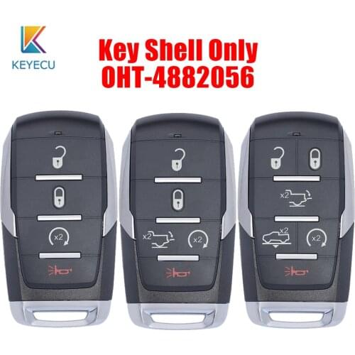KEYECU Remote Key Shell Case 4 / 5 /6 Buttons for Dodge RAM 1500 Limited LongHorn Truck 2019 2020 FCC ID: OHT-4882056