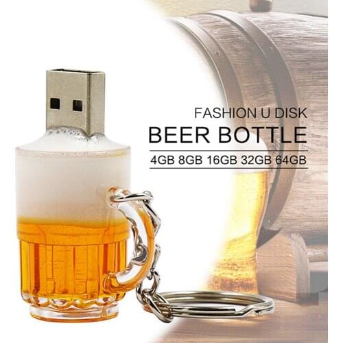 Creative beer mug gift cute USB flash drive 64gb 1TB 2TB 32GB 16GB 8GB beer mug USB flash drive