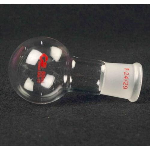 50ml 24/29 Joint Borosilicate Glass Flask Round Bottom Single Short Neck Lab
