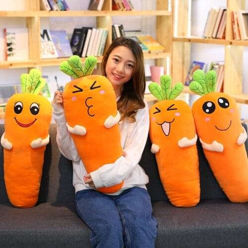1pc 75cm Cretive Simulation Plant Plush Toy Stuffed Carrot Super Soft Pillow with Blanket Intimate Xmas Gift For Girl Lovers