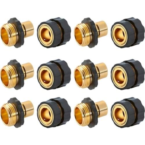 6Set Garden Hose Quick Connect Male and Female Set 3/4 Inch Quick Connector